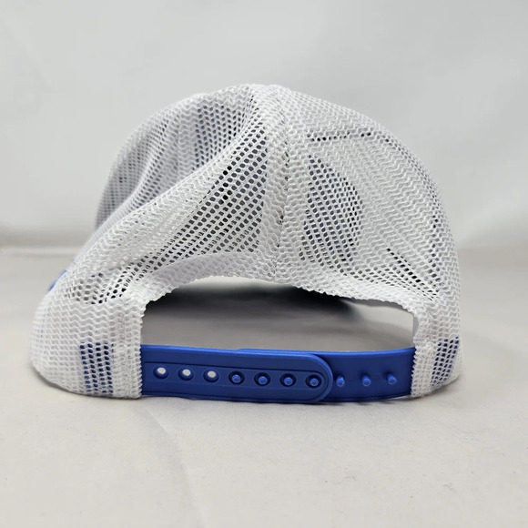 Black Clover Mens Snap Back Baseball Cap Hat Blue-White Mesh Adj. Live Lucky - Picture 3 of 9